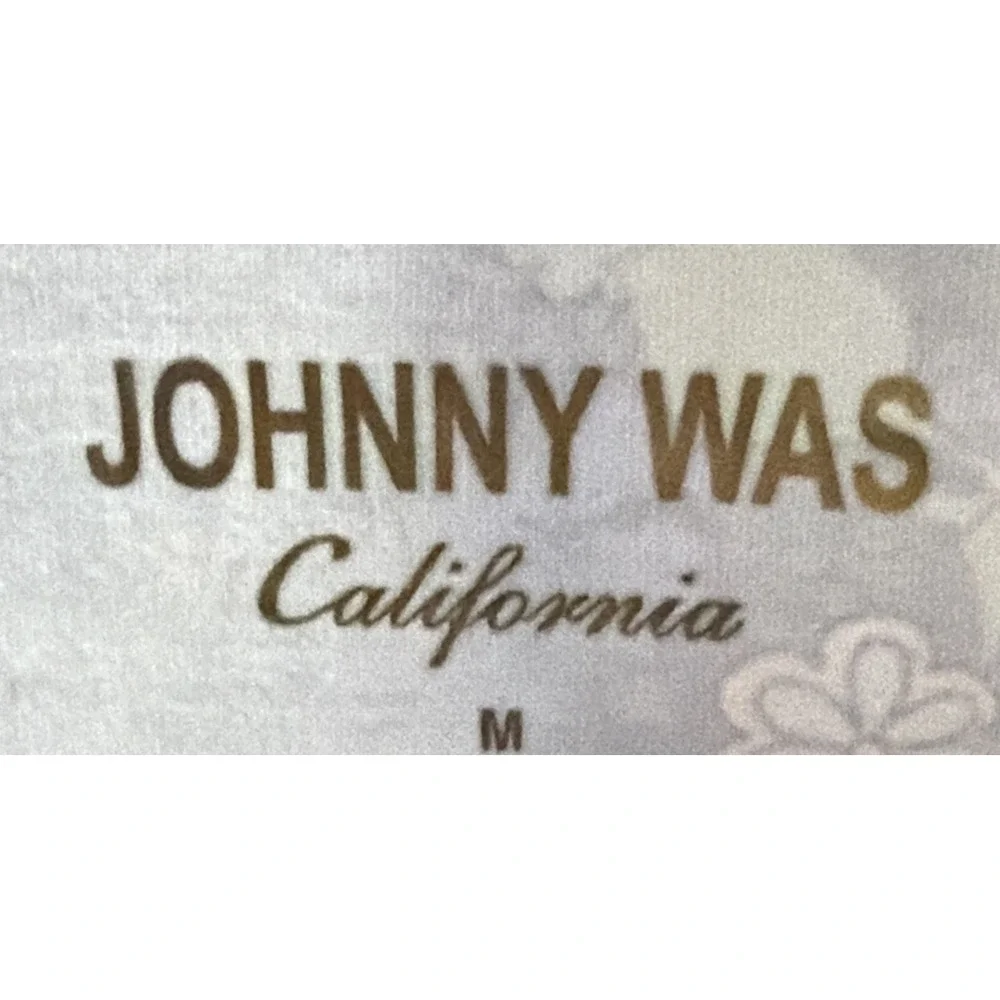 Johnny Was Rash Guard Top Womens Medium Blue Floral Surf Shirt Swim Johnny Was